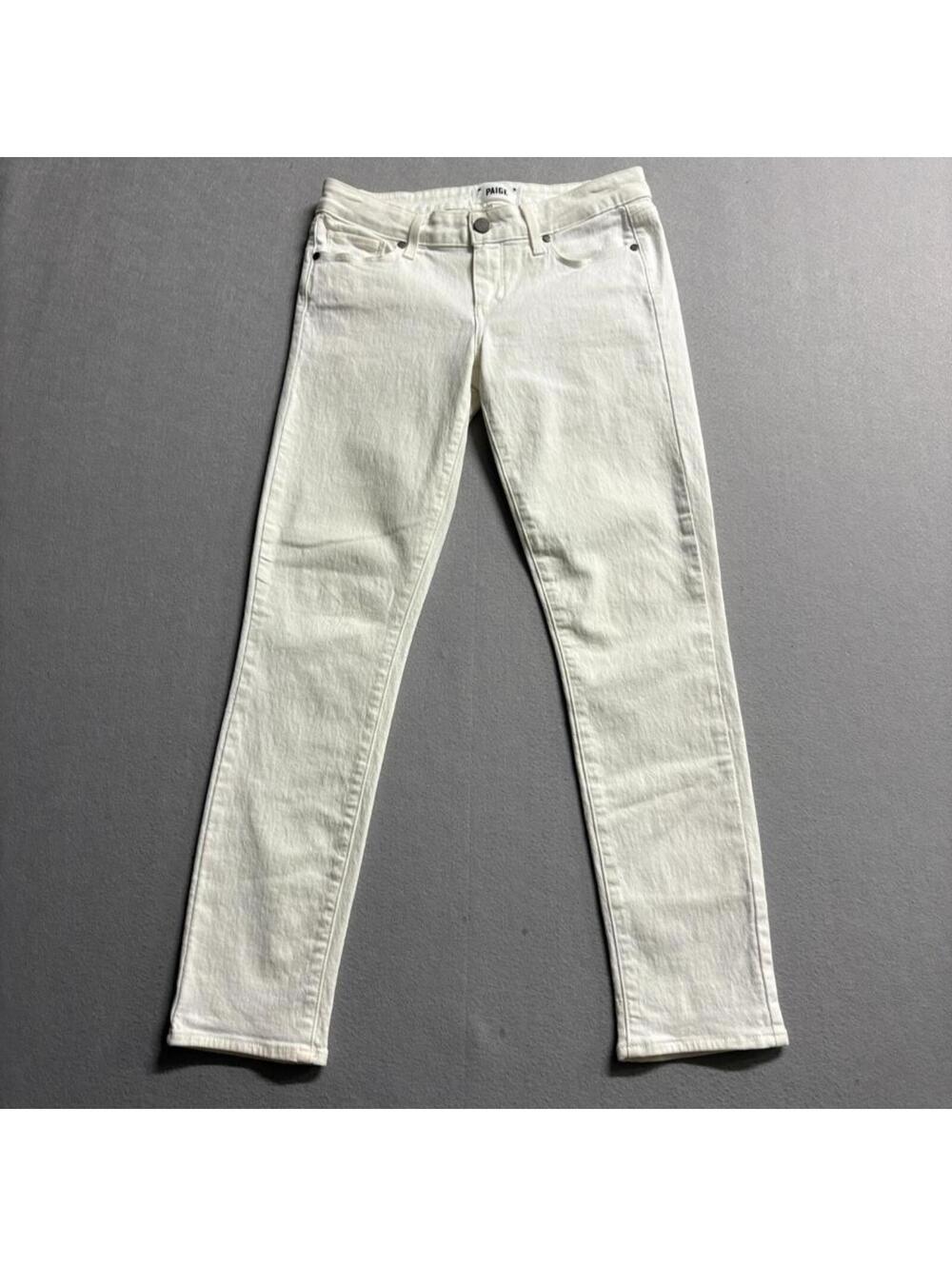 Paige Kylie Crop Jeans Womens 26 White Denim Stretch Straight Leg Crop Pants